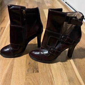 DKNY Cut Out Heeled Bootie with Buckle